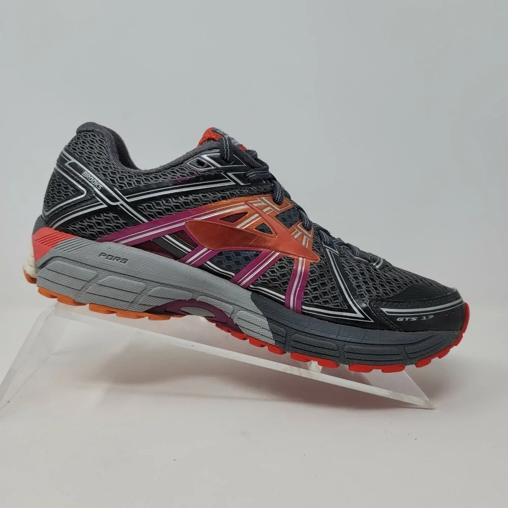 Brooks Womens Sneakers Sz 8.5 B GTS Seventeen 17 Running Shoes Gray Casual